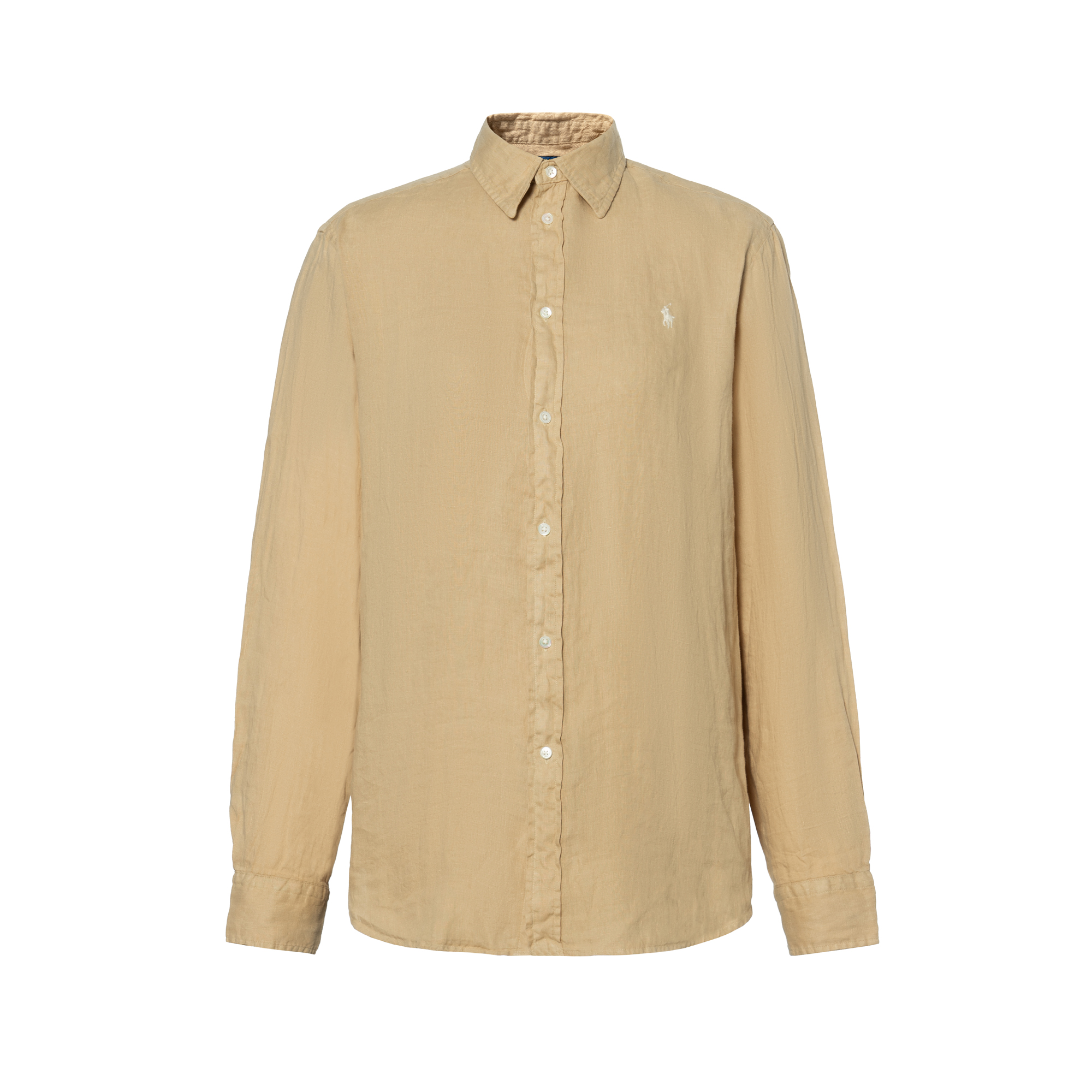 (Women) Polo Ralph Lauren  Solid Brown Long Sleeve Shirt with Embroidered Pony. 211867454-014