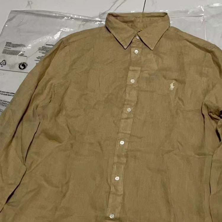 Details for (Women) Polo Ralph Lauren  Solid Brown Long Sleeve Shirt with Embroidered Pony. 211867454-014