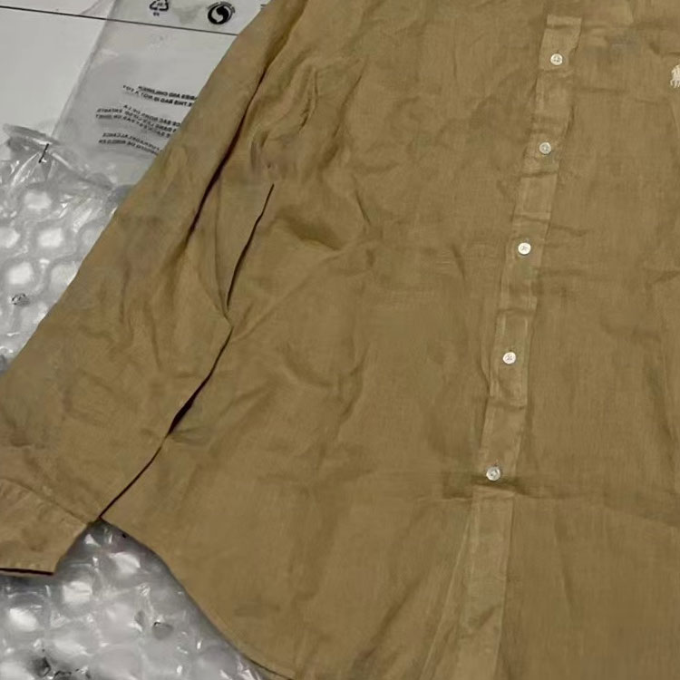 Sizing (Women) Polo Ralph Lauren  Solid Brown Long Sleeve Shirt with Embroidered Pony. 211867454-014