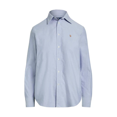 (Women) Polo Ralph Lauren Solid Button-Down Long Sleeve Shirt Blue WMPOSHTNDO20747-400