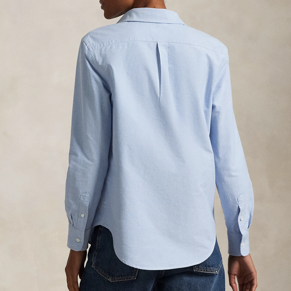 (Women) Polo Ralph Lauren  Solid Button-Down Long Sleeve Shirt Blue WMPOSHTNDO20747-400 圖 6