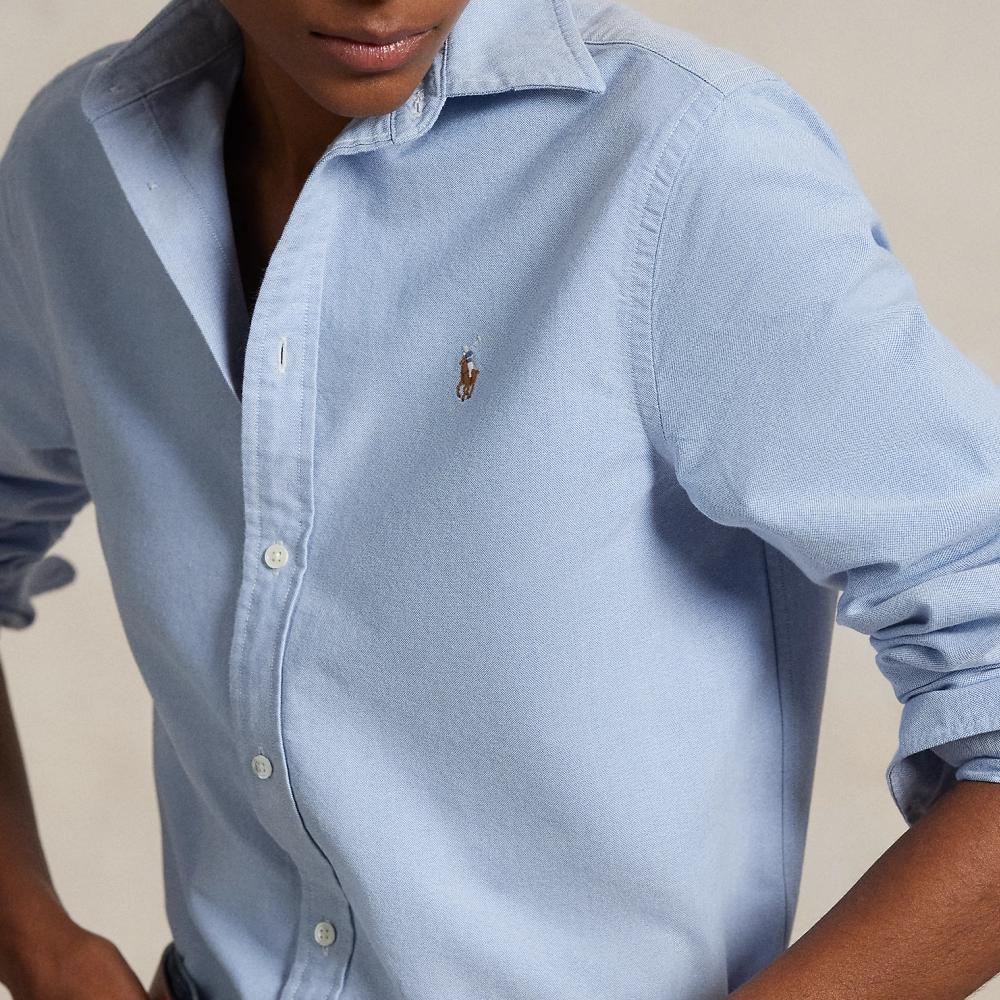 (Women) Polo Ralph Lauren  Solid Button-Down Long Sleeve Shirt Blue WMPOSHTNDO20747-400 圖 7