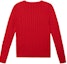 Lookbook (Women) Polo Ralph Lauren Solid Cable-Knit Sweater Red with Embroidery. 211570012-095