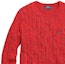 Purchase (Women) Polo Ralph Lauren Solid Cable-Knit Sweater Red with Embroidery. 211570012-095