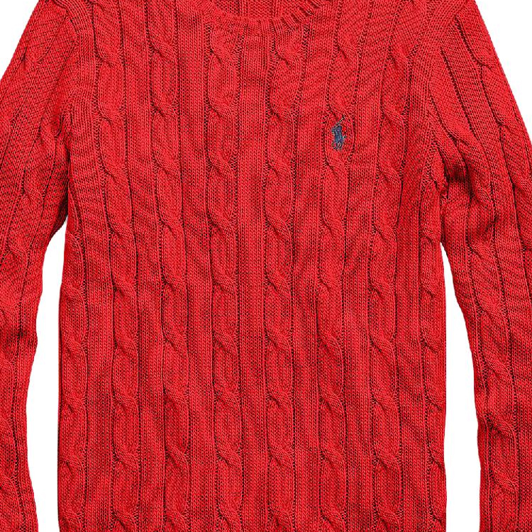 Sizing (Women) Polo Ralph Lauren  Solid Cable-Knit Sweater Red with Embroidery. 211570012-095