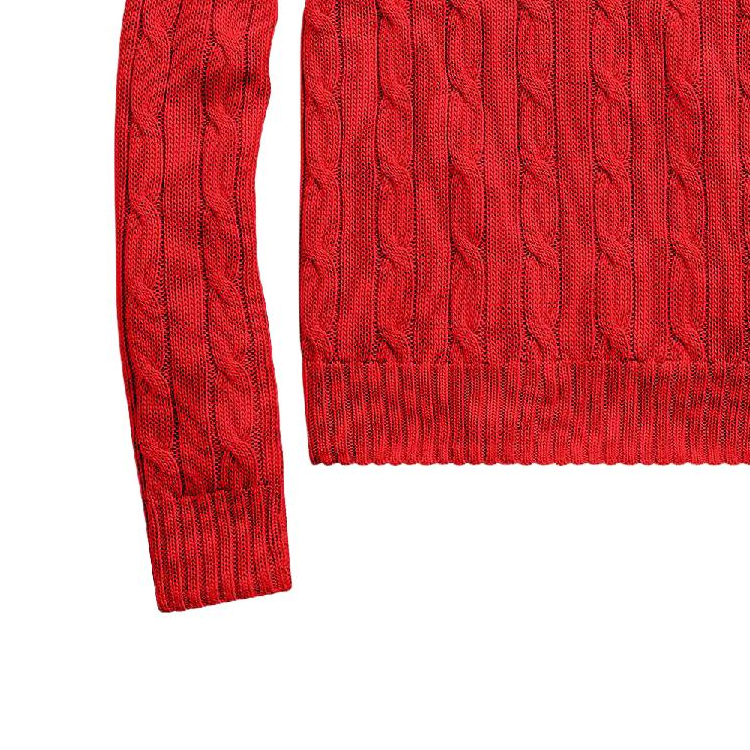 Cheap (Women) Polo Ralph Lauren  Solid Cable-Knit Sweater Red with Embroidery. 211570012-095