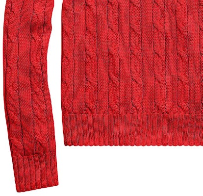 (Women) Polo Ralph Lauren Solid Cable-Knit Sweater Red with Embroidery. 211570012-095 Cheap (Women) Polo Ralph Lauren Solid Cable-Knit Sweater Red with Embroidery. 211570012-095