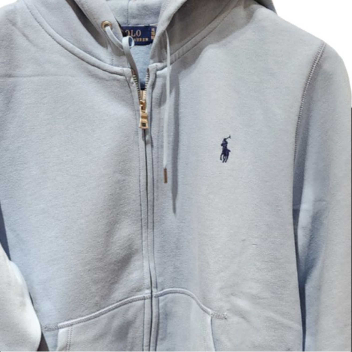(Women) Polo Ralph Lauren  Solid Color Fleece Hoodie Zip-Up Blue 211841657-014 圖 3