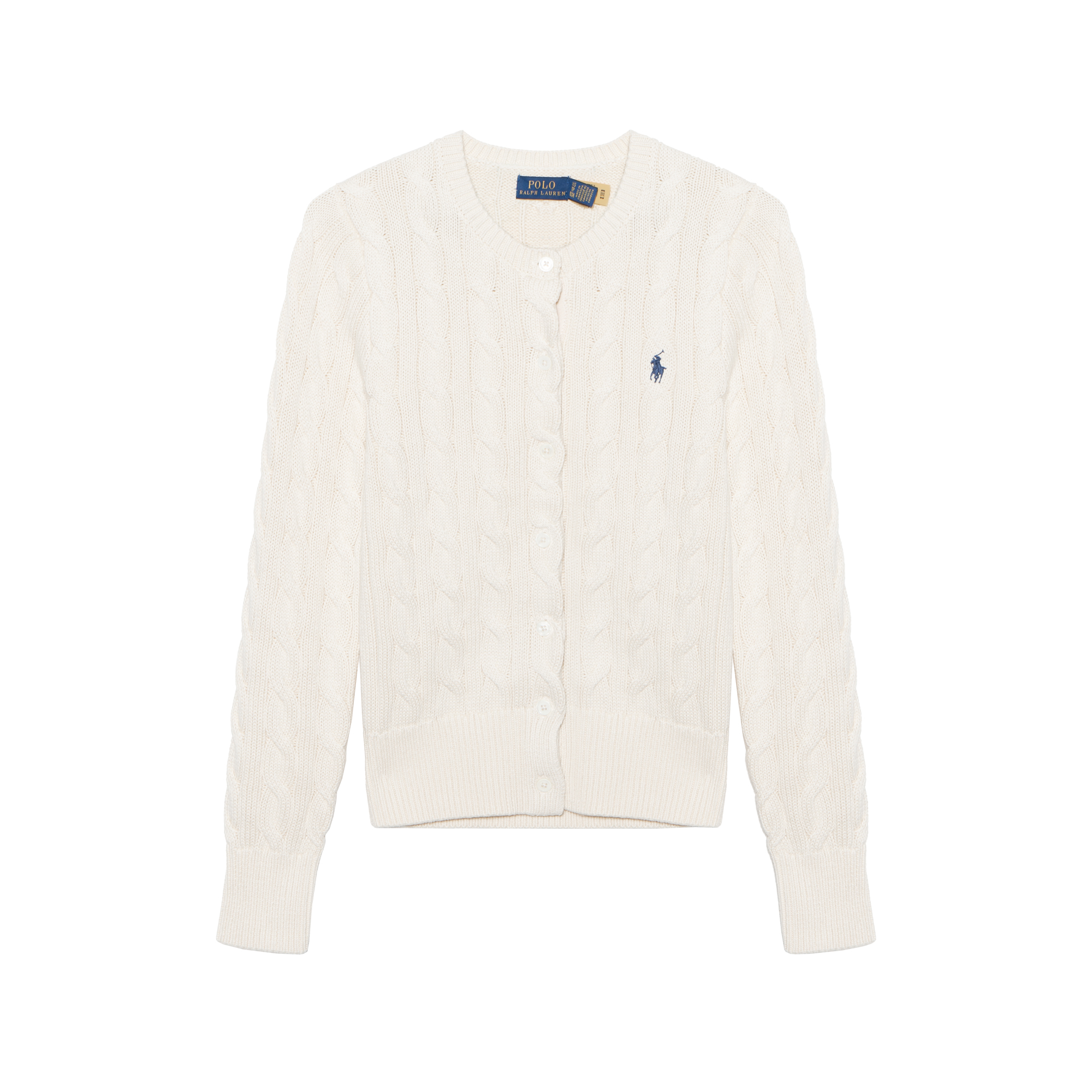 (Women) Polo Ralph Lauren  Solid Color Logo Embroidered Knit Cardigan. 211839418-005