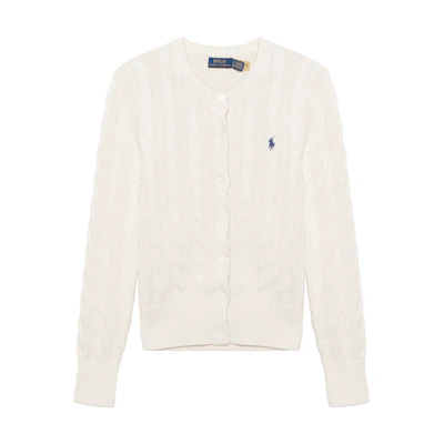 (Women) Polo Ralph Lauren Solid Color Logo Embroidered Knit Cardigan. 211839418-005