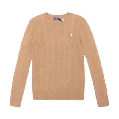 (Women) Polo Ralph Lauren Solid Crewneck Pullover Sweater Camel Color. 211910421-002