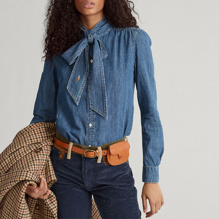 (Women) Polo Ralph Lauren  Solid Denim Jacket with Bow Design in Blue. 211815167-001 圖 3