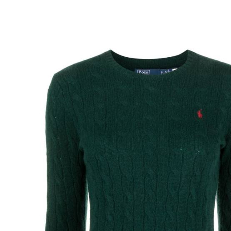 (Women) Polo Ralph Lauren  Solid Green Crewneck Knit Sweater Long Sleeve 211910421-010 圖 6