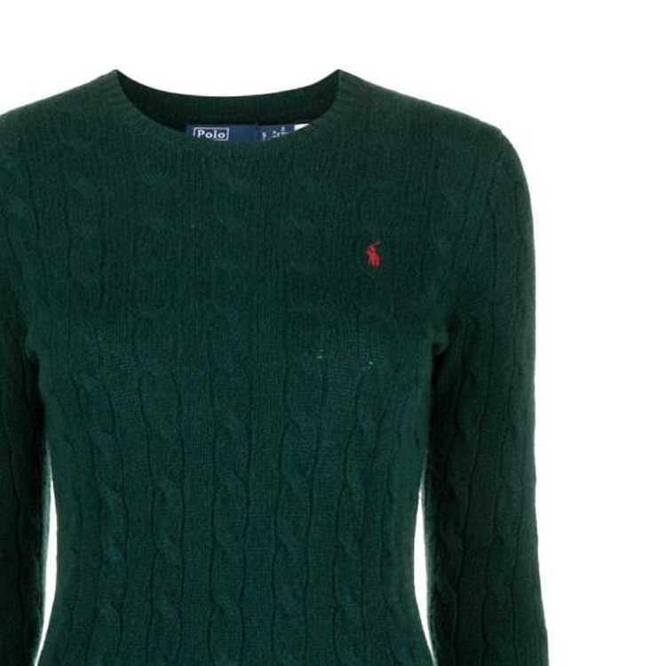 (Women) Polo Ralph Lauren  Solid Green Crewneck Knit Sweater Long Sleeve 211910421-010 圖 7