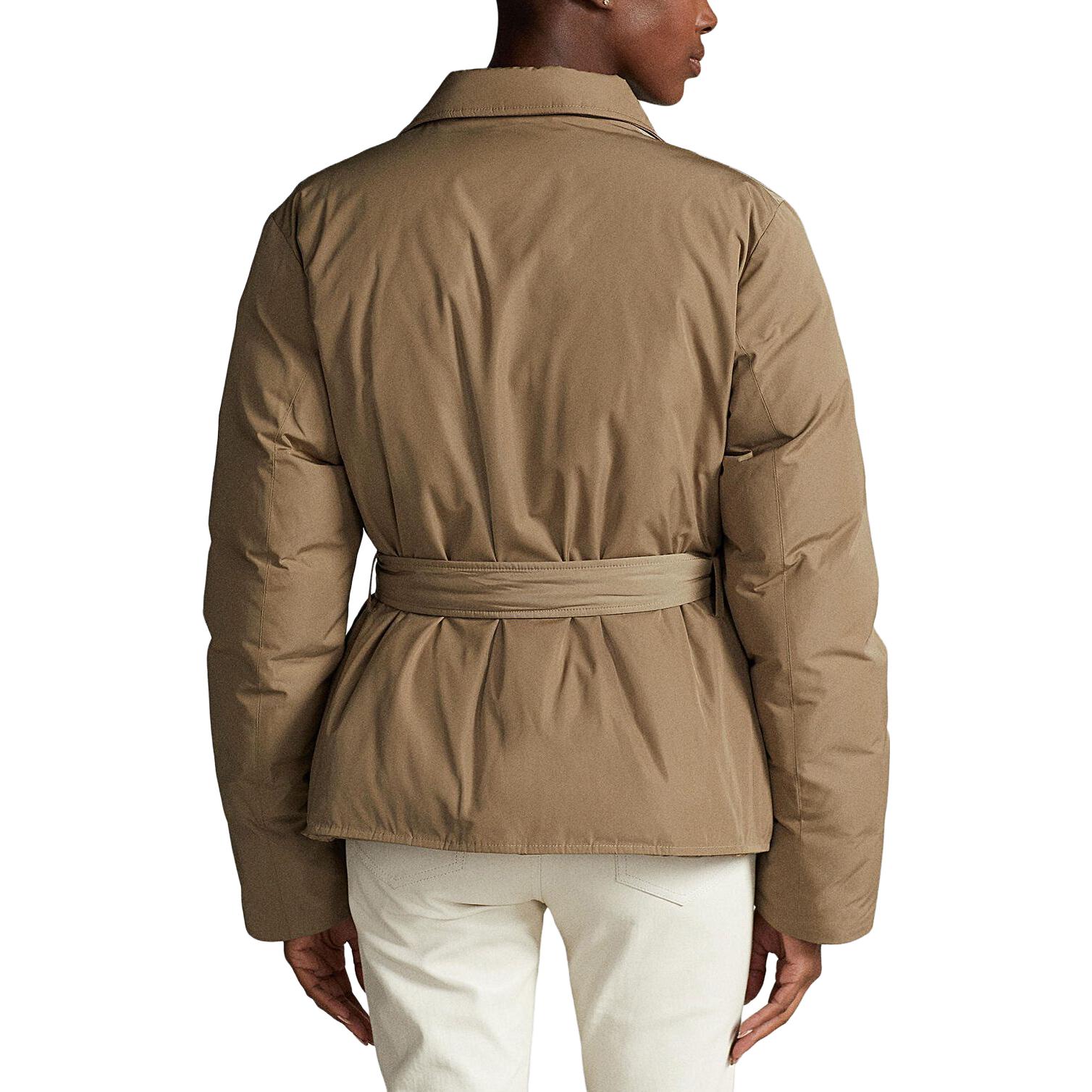 (Women) Polo Ralph Lauren  Solid Khaki Long-Sleeve Tie-Collar Jacket. 211880899-002 圖 4