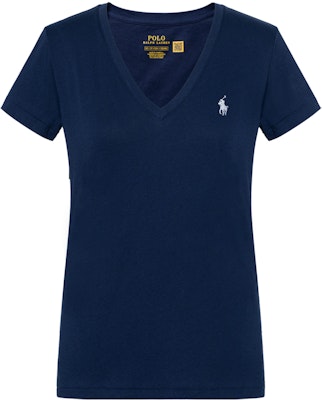 (W) Polo Ralph Lauren Solid Logo Sulam Leher-V T-Shirt Biru Navy. 211682523-019 Buy (W) Polo Ralph Lauren Solid Logo Sulam Leher-V T-Shirt Biru Navy. 211682523-019