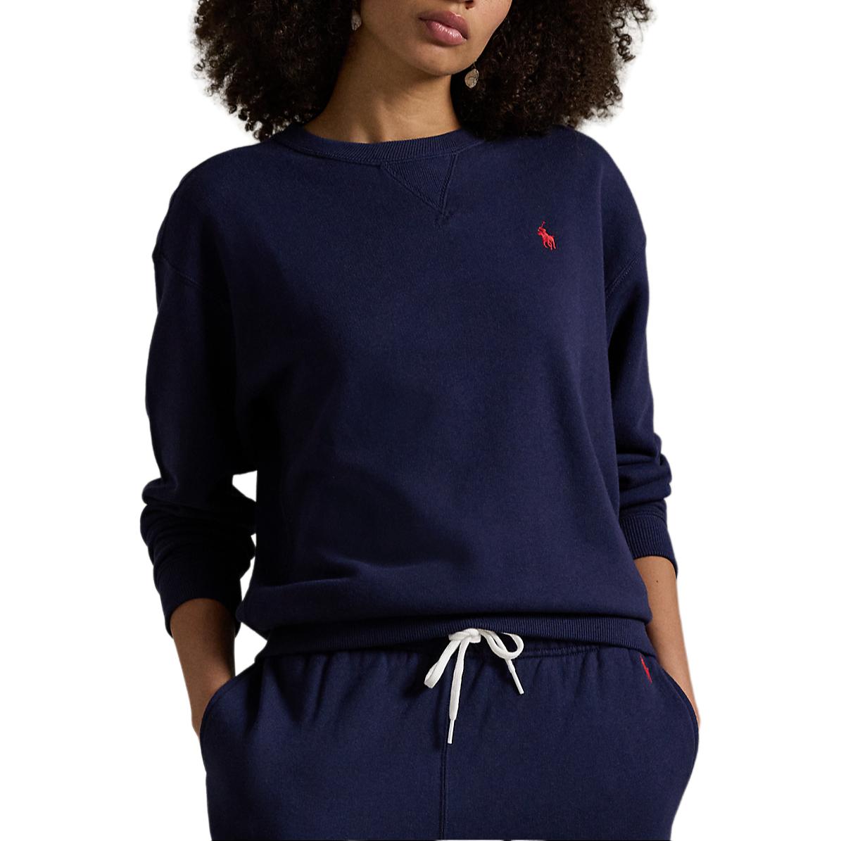 (Women) Polo Ralph Lauren  Solid Logo Embroidered Crewneck Sweatshirt Navy Blue WMPOKNINFB20675-410 圖 4