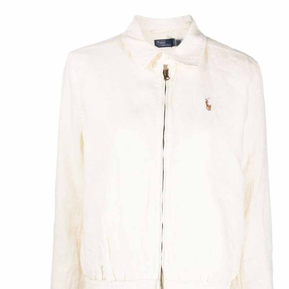 (Women) Polo Ralph Lauren  Solid Logo Embroidered Zip-Up Jacket Light White. 211938915-007 圖 6