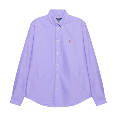(Women) Polo Ralph Lauren Solid Logo Long Sleeve Button-Down Shirt Light Purple 211728165-013