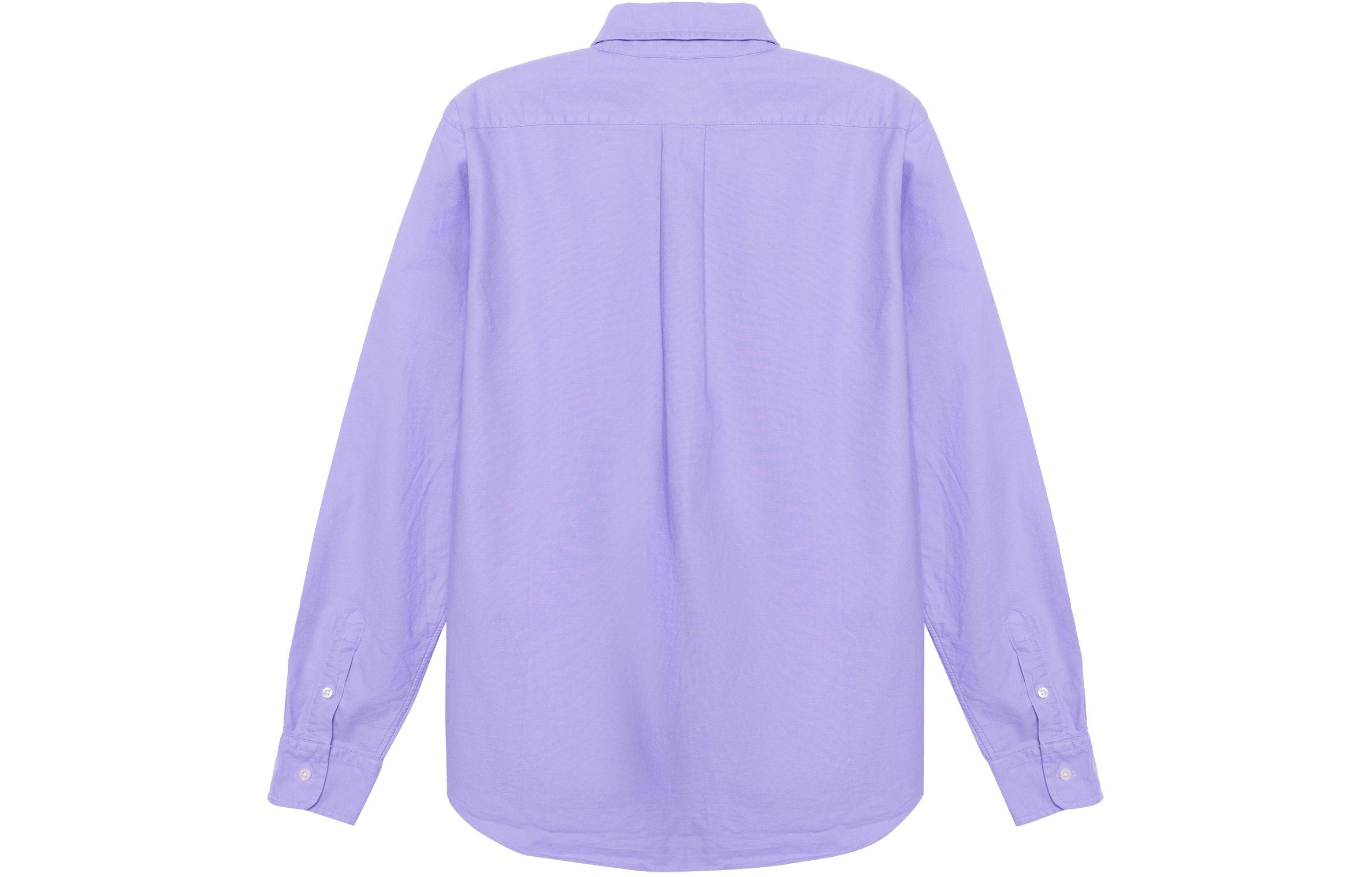 (Women) Polo Ralph Lauren  Solid Logo Long Sleeve Button-Down Shirt Light Purple 211728165-013 圖 3