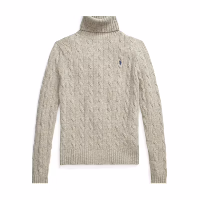(Women) Polo Ralph Lauren Solid Logo Turtleneck Sweater Light Grey. 211888686-002