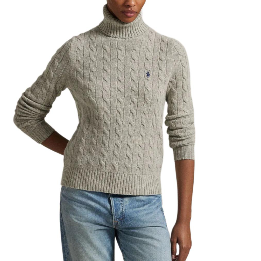 (Women) Polo Ralph Lauren  Solid Logo Turtleneck Sweater Light Grey. 211888686-002 圖 4