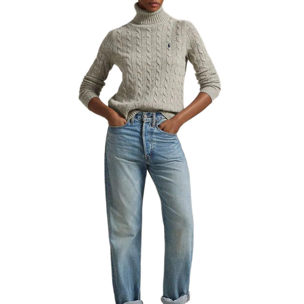 (Women) Polo Ralph Lauren  Solid Logo Turtleneck Sweater Light Grey. 211888686-002 圖 6