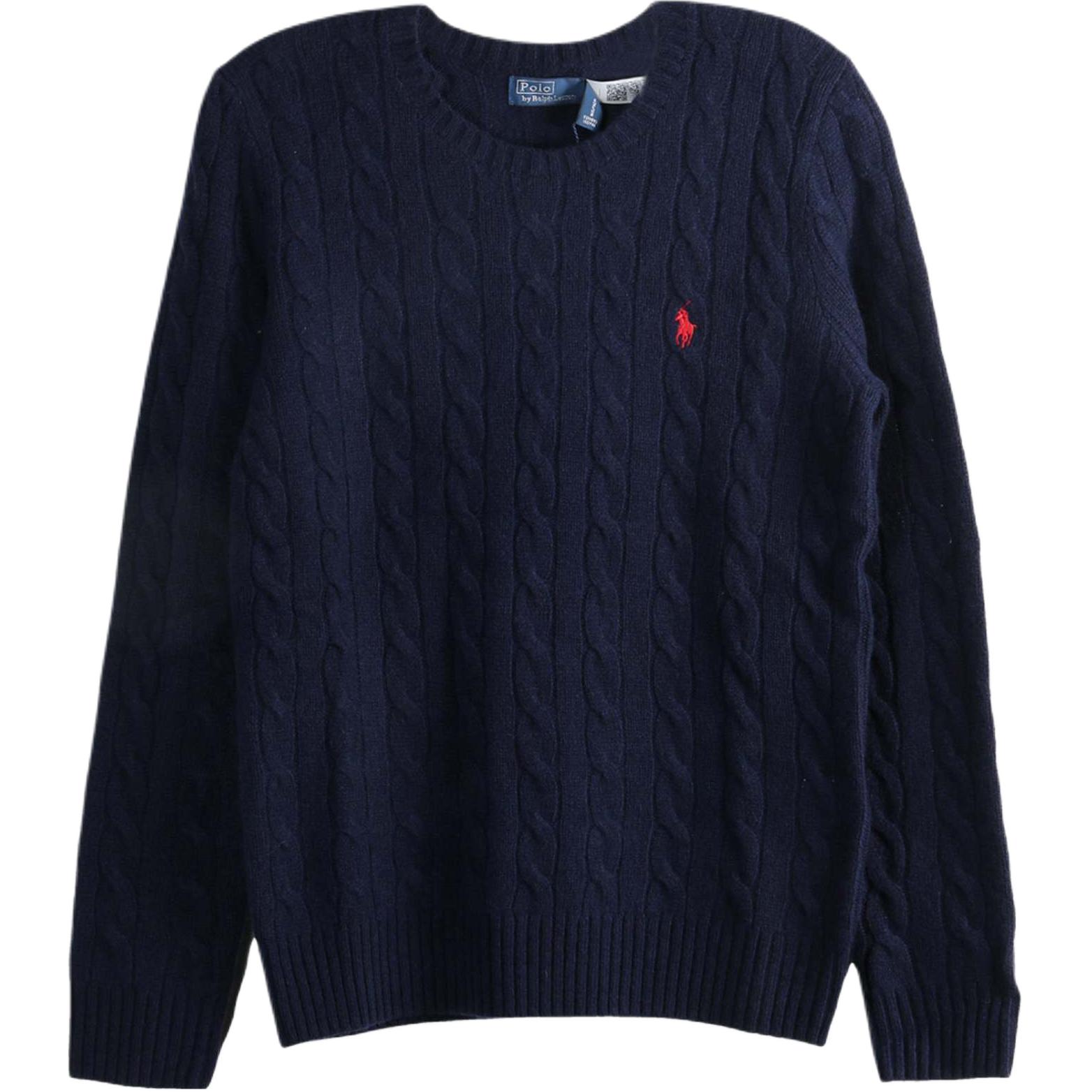 (Women) Polo Ralph Lauren  Solid Navy Blue Crewneck Long Sleeve Sweater. 211971865-003