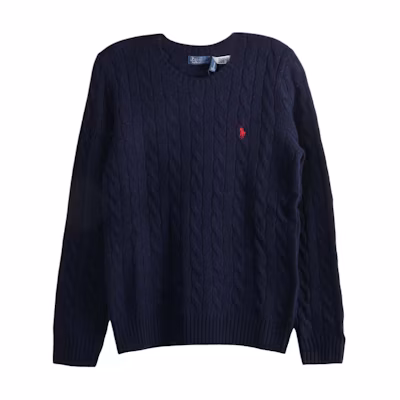 (Women) Polo Ralph Lauren Solid Navy Blue Crewneck Long Sleeve Sweater. 211971865-003