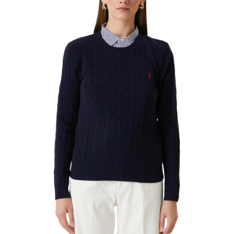 Shop (W) Polo Ralph Lauren Sweater Navy Blue Lengan Panjang Crewneck. 211971865-003