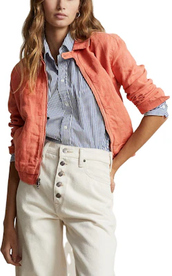 (Women) Polo Ralph Lauren Solid Orange Zip-Up Square Collar Windbreaker. WMPOOTWN5A20046-200 Lookbook (Women) Polo Ralph Lauren Solid Orange Zip-Up Square Collar Windbreaker. WMPOOTWN5A20046-200