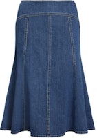 (Women) Polo Ralph Lauren Solid Patchwork Midi Denim Skirt Blue. WMPOSKTNDC20108-400 (Women) Polo Ralph Lauren Solid Patchwork Midi Denim Skirt Blue. WMPOSKTNDC20108-400