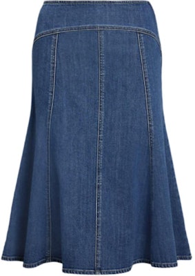 (W) ポロ ラルフローレン ソリッド パッチワーク ミディ デニムスカート ブルー WMPOSKTNDC20108-400 Order (W) ポロ ラルフローレン ソリッド パッチワーク ミディ デニムスカート ブルー WMPOSKTNDC20108-400