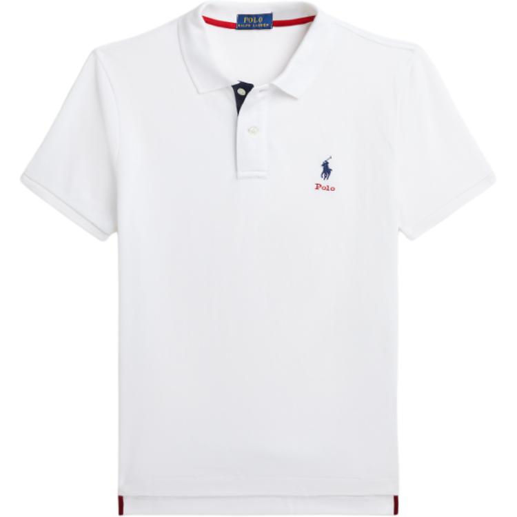 (Women) Polo Ralph Lauren  Solid Pique Short Sleeve Polo Shirt White SS24. WMPOKNINB920142-100