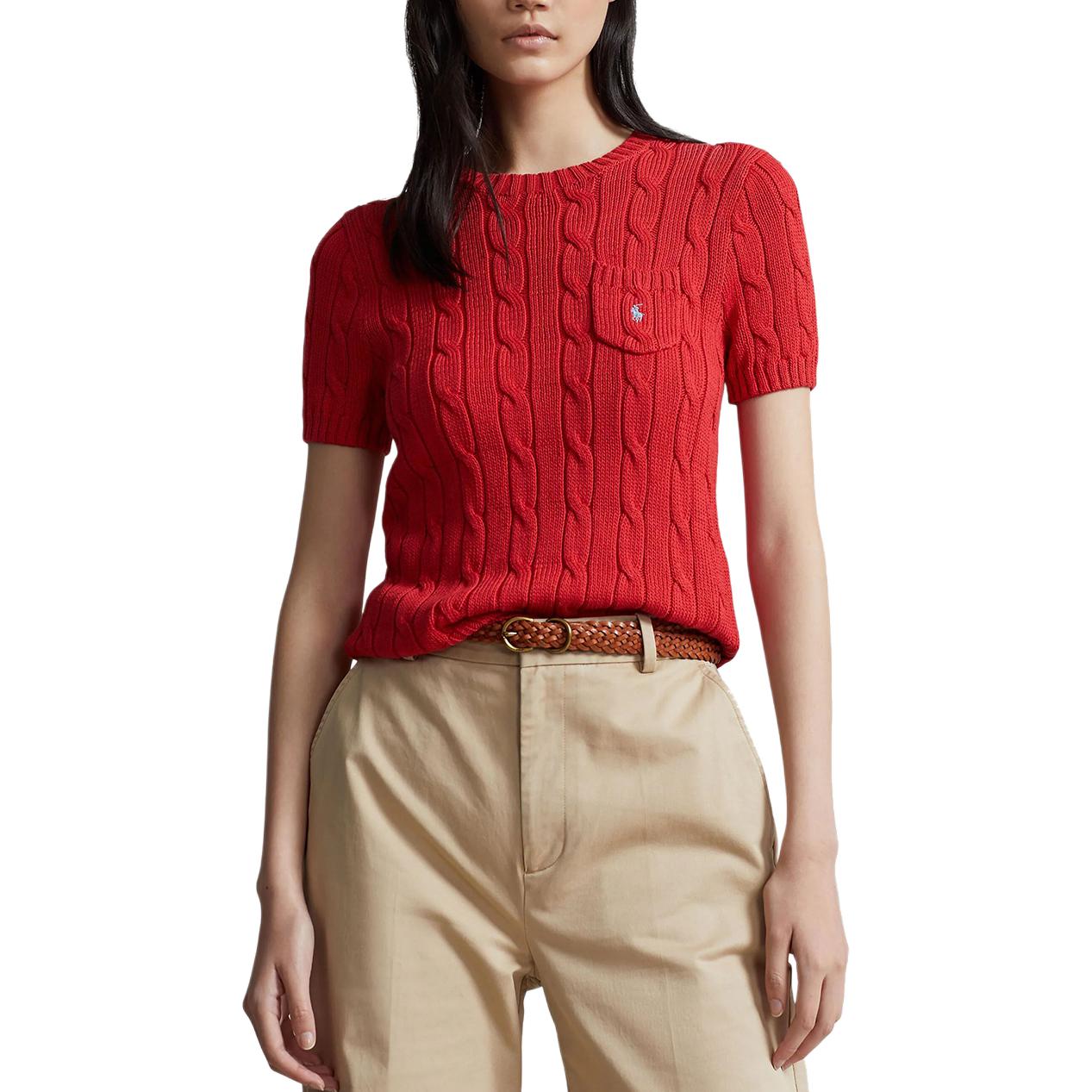 Lookbook (W) Suéter Polo Ralph Lauren Crewneck Rojo Sólido. 211895379-007