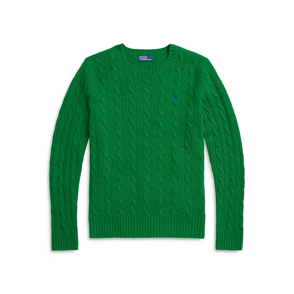 (Women) Polo Ralph Lauren  Solid Ribbed Knit Crewneck Long Sleeve Sweater Green. 211910421-020 圖 2