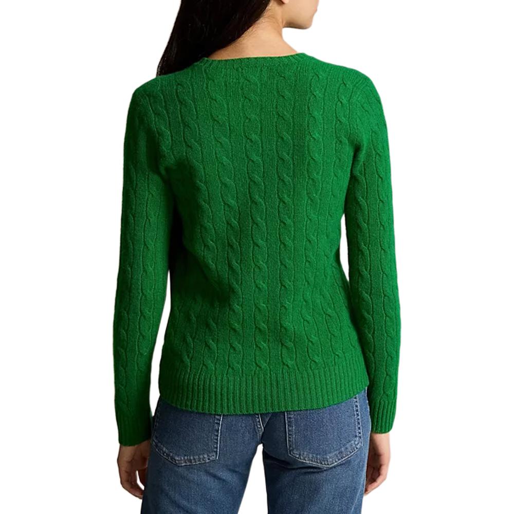 (Women) Polo Ralph Lauren  Solid Ribbed Knit Crewneck Long Sleeve Sweater Green. 211910421-020 圖 4