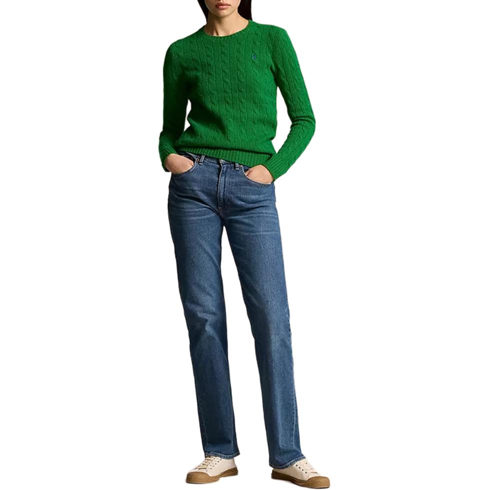 (Women) Polo Ralph Lauren  Solid Ribbed Knit Crewneck Long Sleeve Sweater Green. 211910421-020 圖 5