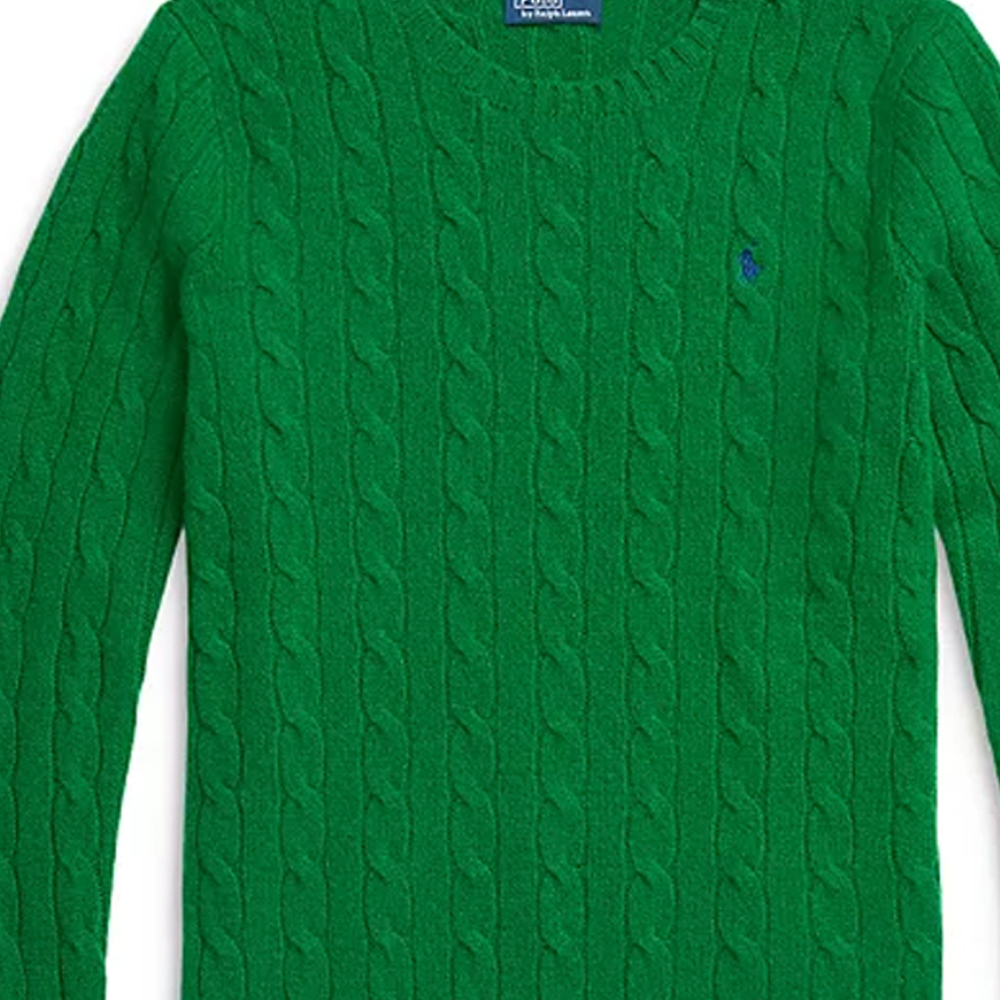 (Women) Polo Ralph Lauren  Solid Ribbed Knit Crewneck Long Sleeve Sweater Green. 211910421-020 圖 7