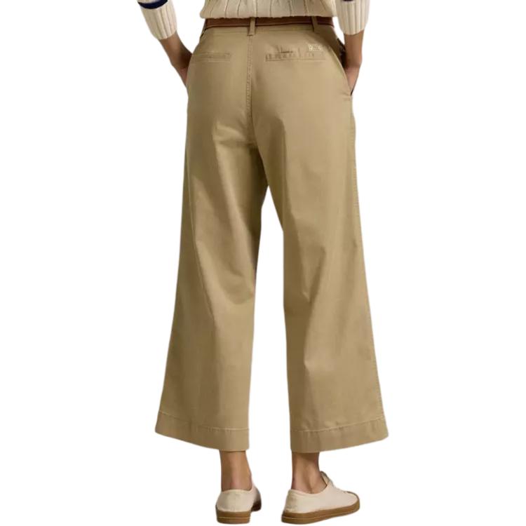 Shop (W) ポロ ラルフローレン ソリッド ワイドレッグ クロップド カジュアルパンツ ベージュ 211939940-004