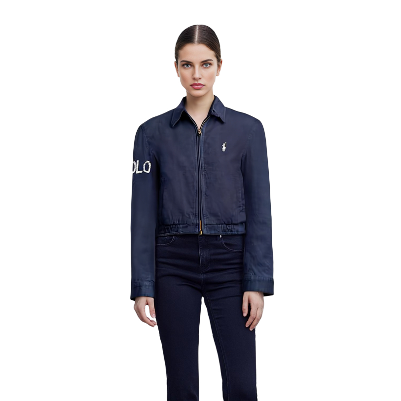 (Women) Polo Ralph Lauren  Solid Zip-Up Long Sleeve Jacket in Navy Blue. 211794216-002 圖 3