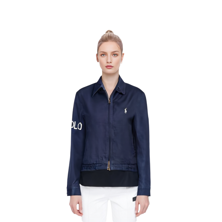 (Women) Polo Ralph Lauren  Solid Zip-Up Long Sleeve Jacket in Navy Blue. 211794216-002 圖 4