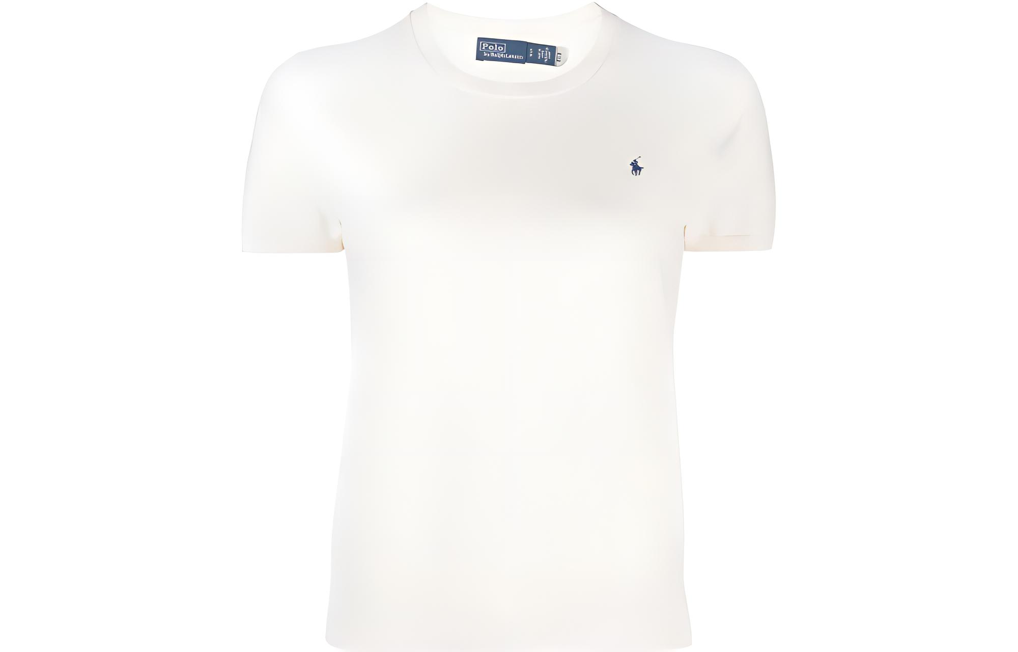 (Women) Polo Ralph Lauren  SS23 Embroidered Logo Crewneck T-Shirt Off-White. 211891673-001