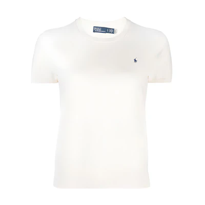 (Women) Polo Ralph Lauren SS23 Embroidered Logo Crewneck T-Shirt Off-White. 211891673-001