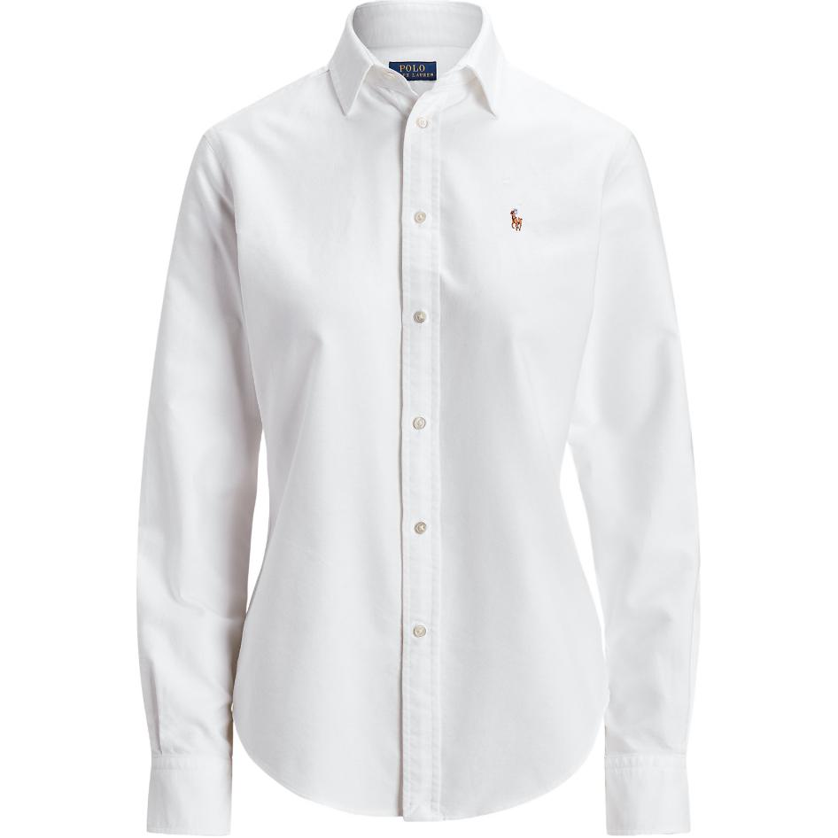 (Women) Polo Ralph Lauren  SS23 White Embroidered Long Sleeve Button-Up Shirt. WMPOSHTNDO20366-100