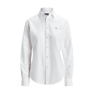 (Women) Polo Ralph Lauren SS23 White Embroidered Long Sleeve Button-Up Shirt. WMPOSHTNDO20366-100
