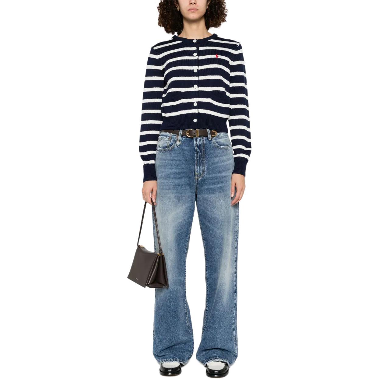 (Women) Polo Ralph Lauren  Striped Button-Up Knit Sweater - Navy Blue 211959297-001 圖 3