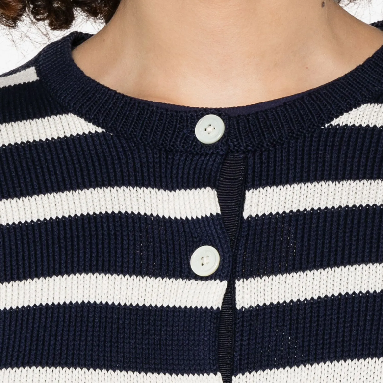 (Women) Polo Ralph Lauren  Striped Button-Up Knit Sweater - Navy Blue 211959297-001 圖 6