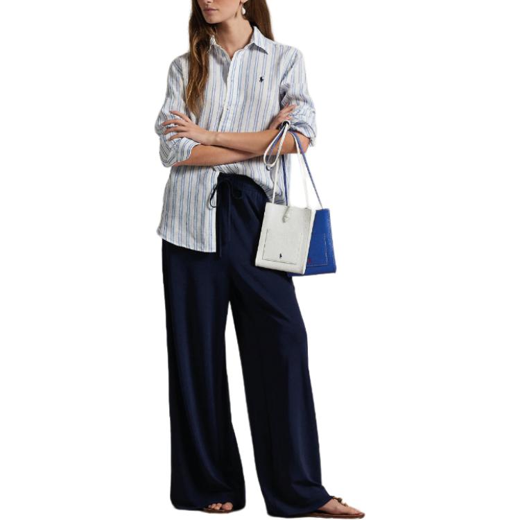 (Women) Polo Ralph Lauren  Striped Button Logo Long Sleeve Shirt Blue. 211970691-007 圖 3