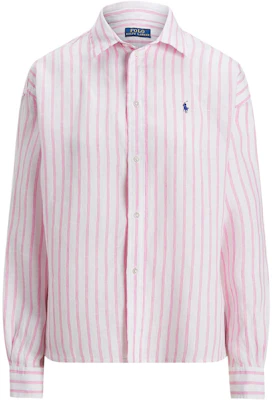 (W) Polo Ralph Lauren 条纹亚麻衬衫宽松版 粉色. WMPOSHTNDO20886-999 Order (W) Polo Ralph Lauren 条纹亚麻衬衫宽松版 粉色. WMPOSHTNDO20886-999
